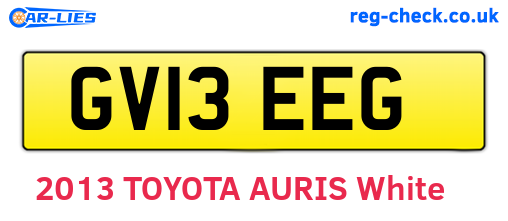 GV13EEG are the vehicle registration plates.