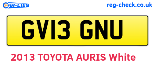 GV13GNU are the vehicle registration plates.
