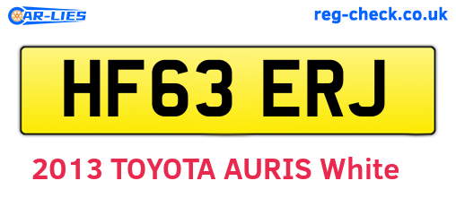 HF63ERJ are the vehicle registration plates.