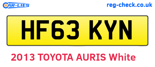 HF63KYN are the vehicle registration plates.