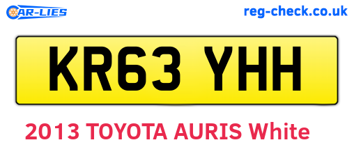KR63YHH are the vehicle registration plates.