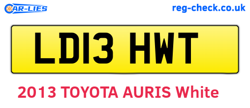 LD13HWT are the vehicle registration plates.