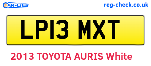 LP13MXT are the vehicle registration plates.