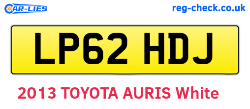 LP62HDJ are the vehicle registration plates.