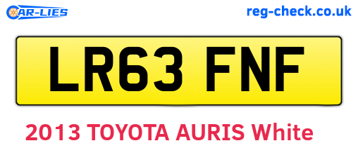 LR63FNF are the vehicle registration plates.