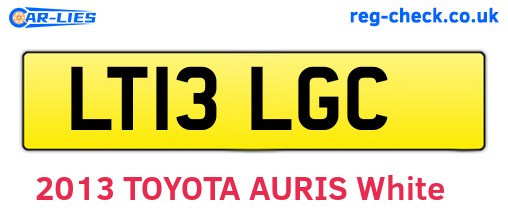 LT13LGC are the vehicle registration plates.