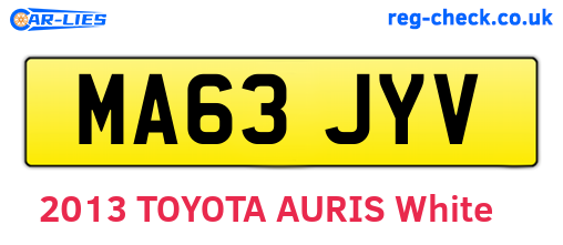 MA63JYV are the vehicle registration plates.