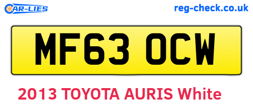 MF63OCW are the vehicle registration plates.
