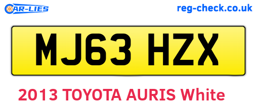 MJ63HZX are the vehicle registration plates.