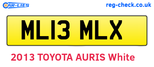 ML13MLX are the vehicle registration plates.