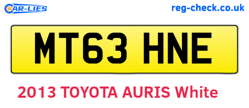 MT63HNE are the vehicle registration plates.