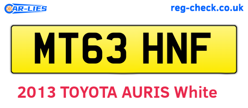 MT63HNF are the vehicle registration plates.