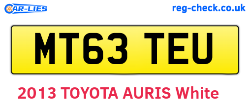 MT63TEU are the vehicle registration plates.