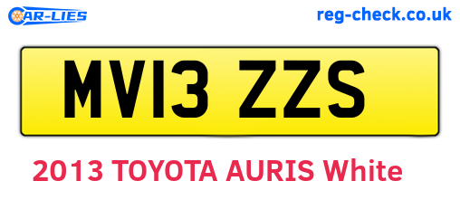 MV13ZZS are the vehicle registration plates.