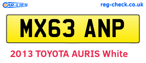 MX63ANP are the vehicle registration plates.