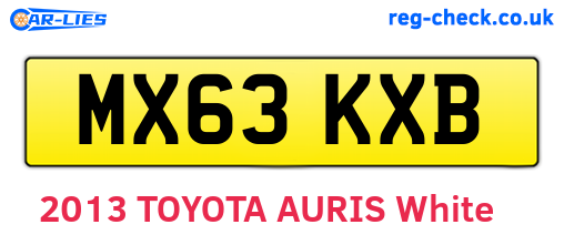 MX63KXB are the vehicle registration plates.