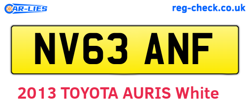 NV63ANF are the vehicle registration plates.