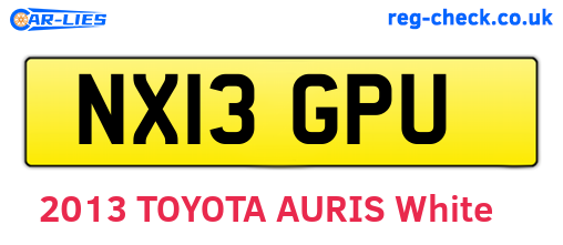 NX13GPU are the vehicle registration plates.