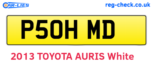 P50HMD are the vehicle registration plates.