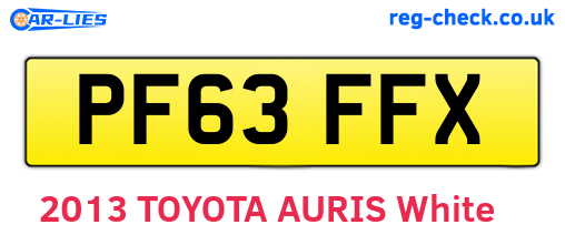 PF63FFX are the vehicle registration plates.