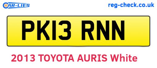PK13RNN are the vehicle registration plates.