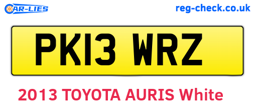 PK13WRZ are the vehicle registration plates.
