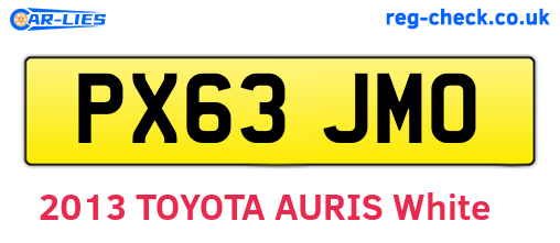 PX63JMO are the vehicle registration plates.