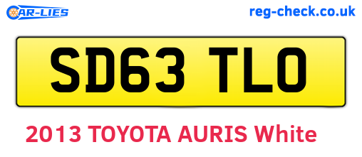 SD63TLO are the vehicle registration plates.