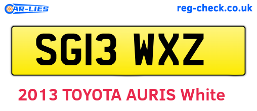 SG13WXZ are the vehicle registration plates.