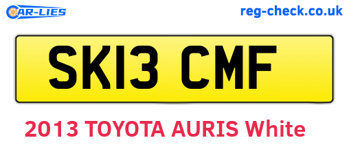 SK13CMF are the vehicle registration plates.