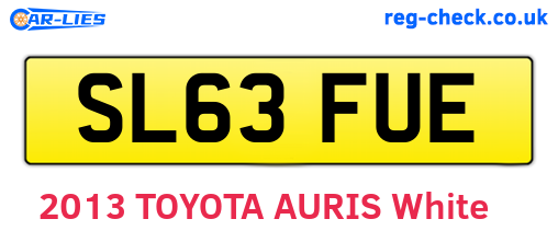 SL63FUE are the vehicle registration plates.