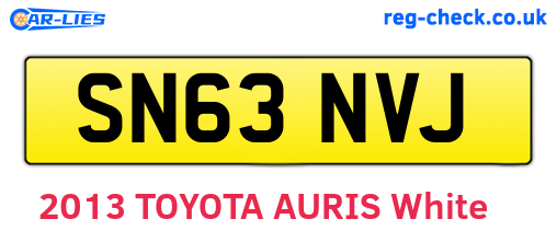 SN63NVJ are the vehicle registration plates.