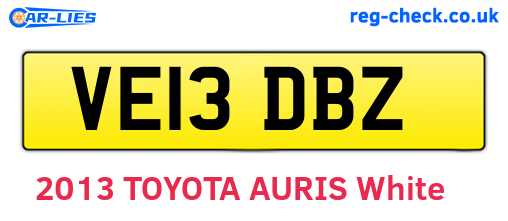 VE13DBZ are the vehicle registration plates.