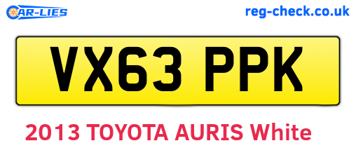 VX63PPK are the vehicle registration plates.