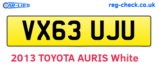 VX63UJU are the vehicle registration plates.