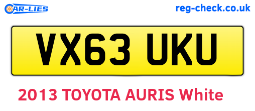 VX63UKU are the vehicle registration plates.