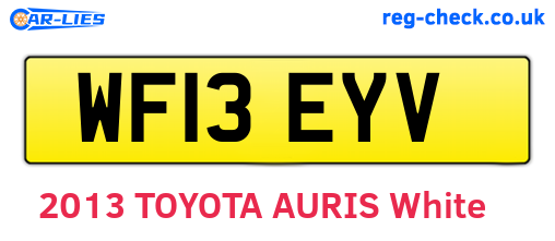 WF13EYV are the vehicle registration plates.