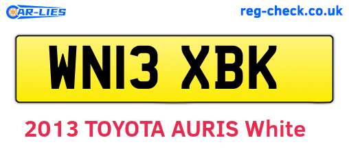 WN13XBK are the vehicle registration plates.
