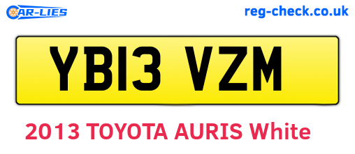 YB13VZM are the vehicle registration plates.