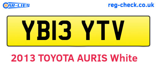 YB13YTV are the vehicle registration plates.