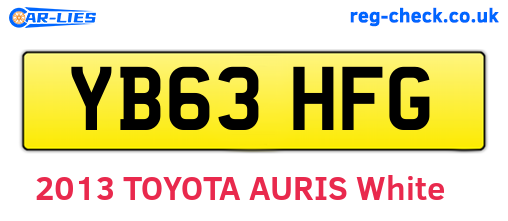 YB63HFG are the vehicle registration plates.