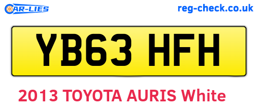 YB63HFH are the vehicle registration plates.