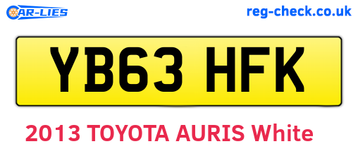YB63HFK are the vehicle registration plates.