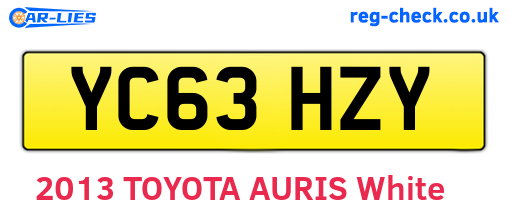 YC63HZY are the vehicle registration plates.