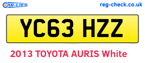 YC63HZZ are the vehicle registration plates.