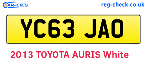 YC63JAO are the vehicle registration plates.