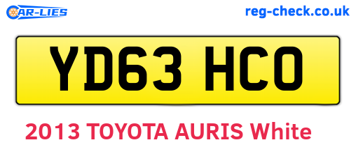 YD63HCO are the vehicle registration plates.