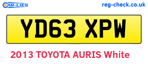 YD63XPW are the vehicle registration plates.
