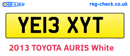 YE13XYT are the vehicle registration plates.