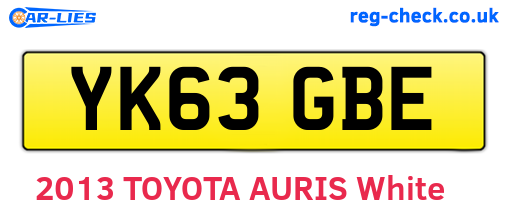 YK63GBE are the vehicle registration plates.